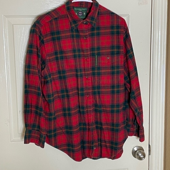 Vintage 90’s Abercrombie & Fitch Heavyweight Flannel Small Red Plaid - Picture 10 of 10